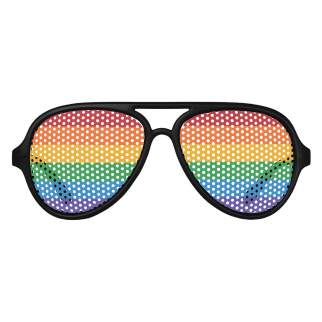 Rainbow-Pixel-Fahne für LGBTQ-Pride ohne Nahtlosig Partybrille (Vorderseite)