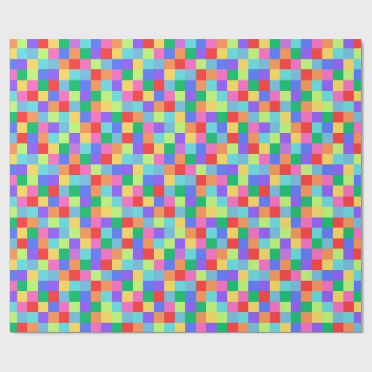 Rainbow Pixel farbenfrohe, helle Geschenkwrap Geschenkpapier (Flach)