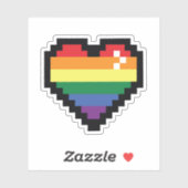 Rainbow Pixel Heart Aufkleber (Blatt)