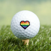 Rainbow Pixel Heart Golfball (Insitu T-Shirt)
