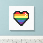 Rainbow Pixel Heart Leinwanddruck (Insitu (Holzboden))