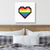 Rainbow Pixel Heart Leinwanddruck (Insitu (Schlafzimmer))