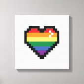 Rainbow Pixel Heart Leinwanddruck (Vorderseite)