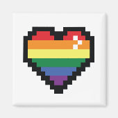 Rainbow Pixel Heart Magnet (Vorne)