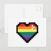 Rainbow Pixel Heart Postkarte (Vorne/Hinten)