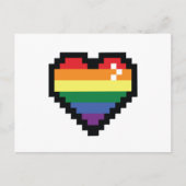 Rainbow Pixel Heart Postkarte (Vorderseite)