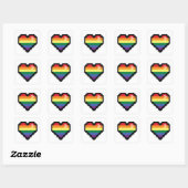 Rainbow Pixel Heart Quadratischer Aufkleber (Blatt)