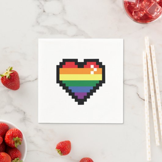 Rainbow Pixel Heart Serviette (Beispiel)