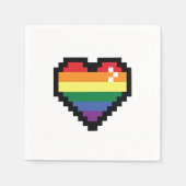 Rainbow Pixel Heart Serviette (Vorderseite)