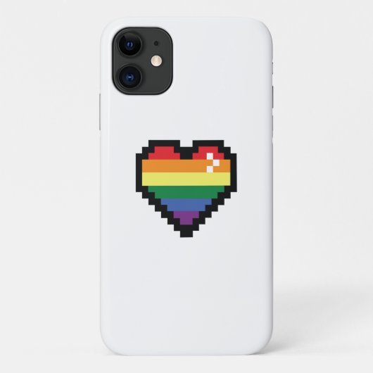 Rainbow Pixel Herz Case-Mate iPhone Hülle (Rückseite)