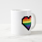 Rainbow Pixel Herz Jumbo-Tasse (Vorderseite Rechts)