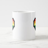Rainbow Pixel Herz Jumbo-Tasse (Vorderseite)
