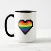 Rainbow Pixel Herz Tasse (Links)