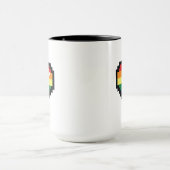 Rainbow Pixel Herz Tasse (Zentrum)