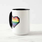 Rainbow Pixel Herz Tasse (Vorderseite Links)