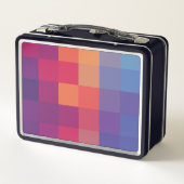 Rainbow Pixel Silhouette Girl Metal Lunchbox (Rückseite)