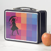 Rainbow Pixel Silhouette Girl Metal Lunchbox (Beispiel)