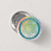 Rainbow Pixel Video Game Gamer Bar Mitzvah Button (Vorne & Hinten)