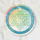 Rainbow Pixel Video Game Gamer Bar Mitzvah Geschenkanhänger (Rückseite)