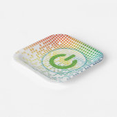 Rainbow Pixel Video Game Gamer Bar Mitzvah Pappteller (Gewinkelt)