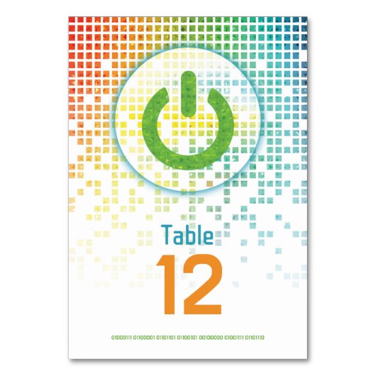 Rainbow Pixel Video Game Gamer Bar Mitzvah Tischnummer (Vorderseite)