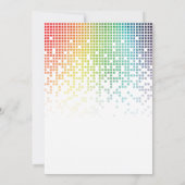 Rainbow Pixels Videospiel Gamer Bar Mitzvah Einladung (Rückseite)