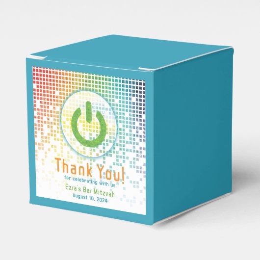 Rainbow Pixels Videospiel Gamer Bar Mitzvah Geschenkschachtel (Vorderseite)
