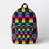 Rainbow Plaid Backpack With Black Detail Bedruckter Rucksack (Vorderseite)
