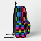 Rainbow Plaid Backpack With Black Detail Bedruckter Rucksack (Links)