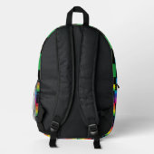 Rainbow Plaid Backpack With Black Detail Bedruckter Rucksack (Rückseite)