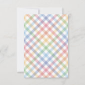Rainbow plaid einfache, farbenfrohe, süße Babydusc Dankeskarte (Rückseite)