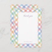 Rainbow plaid einfache, farbenfrohe, süße Babydusc Dankeskarte (Vorne/Hinten)