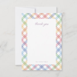 Rainbow plaid einfache, farbenfrohe, süße Babydusc Dankeskarte