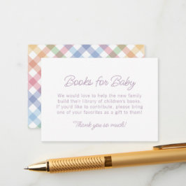 Rainbow plaid einfache, süße Bücher für Babydusche Begleitkarte