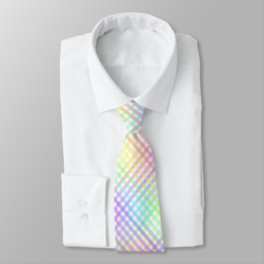 Rainbow Plaid Pattern Krawatte (Gebunden)