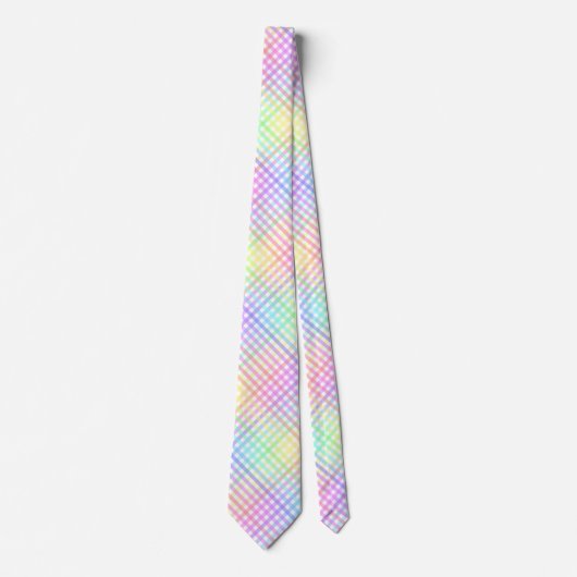 Rainbow Plaid Pattern Krawatte (Vorderseite)
