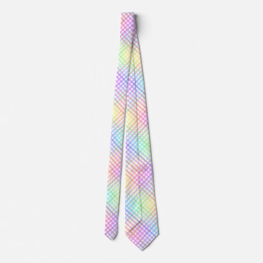 Rainbow Plaid Pattern Krawatte (Rückseite)