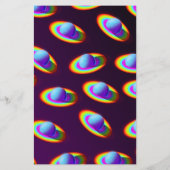 Rainbow Planets Pattern Briefpapier (Rückseite)