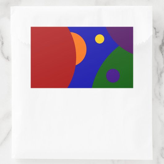 Rainbow Planets Rechteckiger Aufkleber (Tasche)