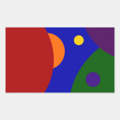 Rainbow Planets Rechteckiger Aufkleber (Vorderseite)