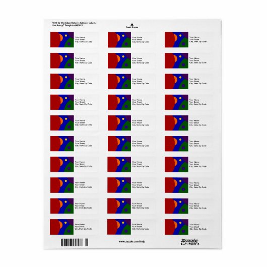 Rainbow Planets: Rückadressschild (Vorne)