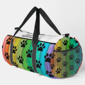Rainbow Plank Paw Print Pet monogram personalize Duffle Bag (Rechte Ecke)
