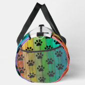 Rainbow Plank Paw Print Pet monogram personalize Duffle Bag (Rechts)