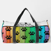 Rainbow Plank Paw Print Pet monogram personalize Duffle Bag (Rückseite)