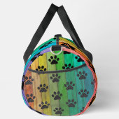 Rainbow Plank Paw Print Pet Weekender Duffle Bag (Rechts)