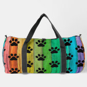 Rainbow Plank Paw Print Pet Weekender Duffle Bag (Rückseite)