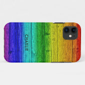 Rainbow Planks individuelle Name Case-Mate iPhone Hülle (Rückseite (Horizontal))