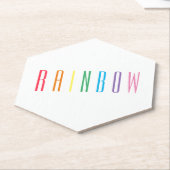 RAINBOW Pointy Hexagon Paper Untersetzer (angewinkelt)