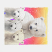 Rainbow Polar Bear Fleecedecke (Vorderseite (Horizontal))