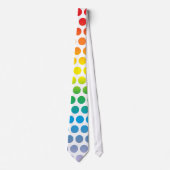 Rainbow Polka Dos White Krawatte (Vorderseite)